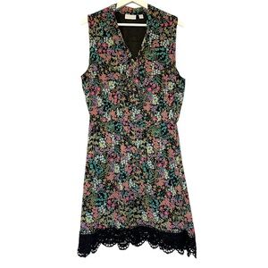 New York & Company | Sleeveless Floral Romantic Cottagecore Midi Dress Size XL